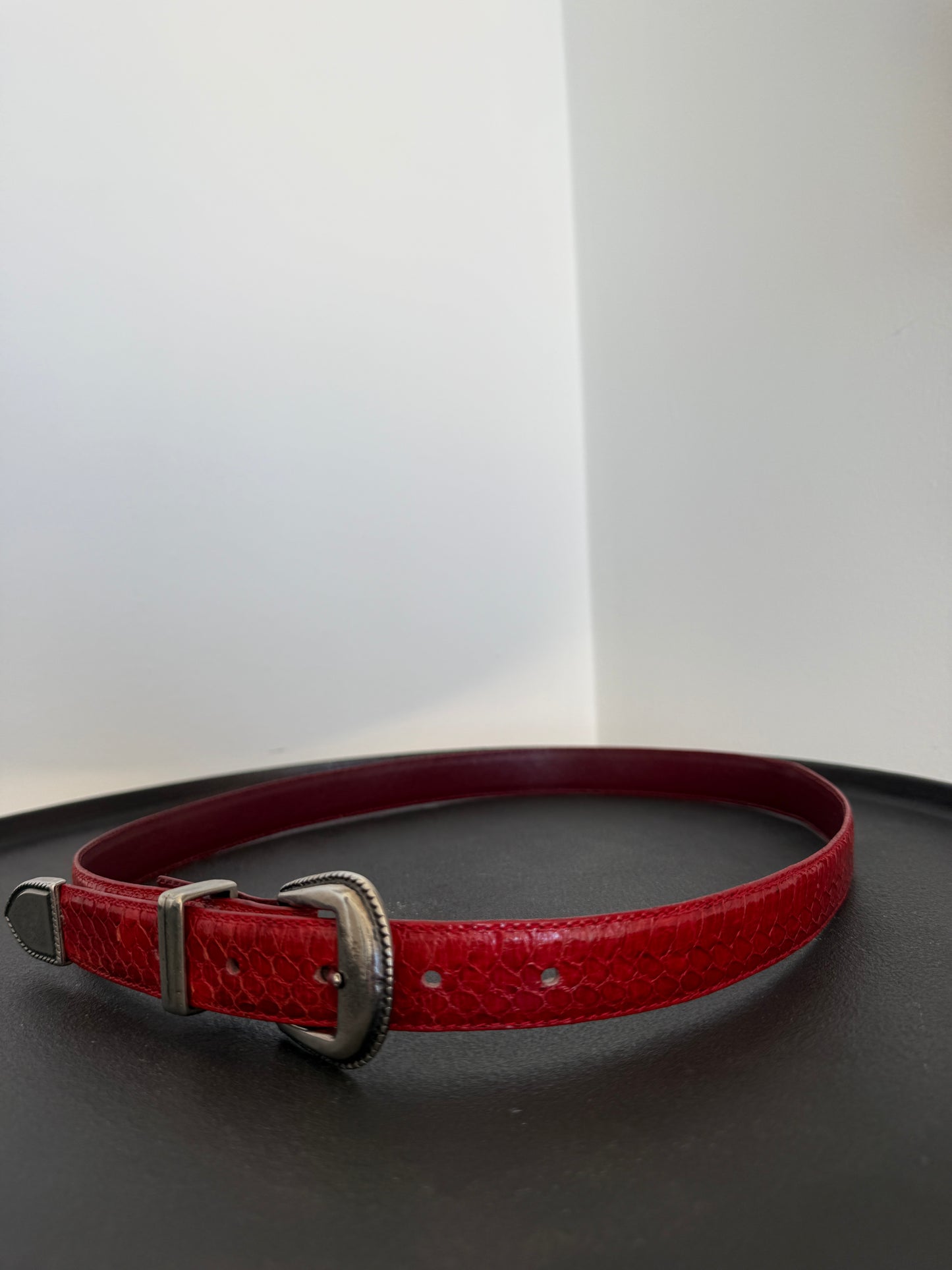 Red Snakeskin Belt