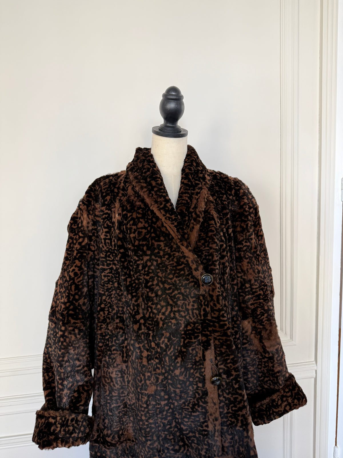 Reversible Brown Leather Coat