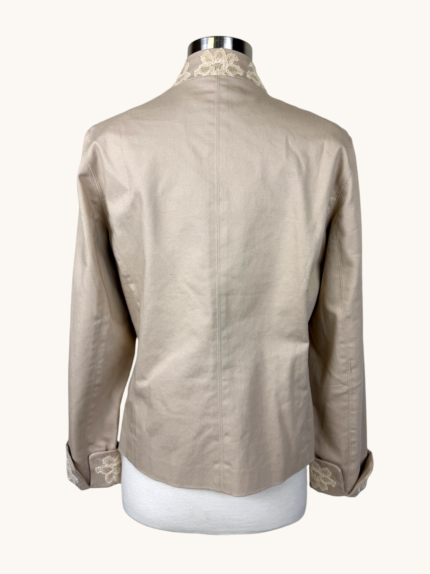 Beige Embroidered Blazer