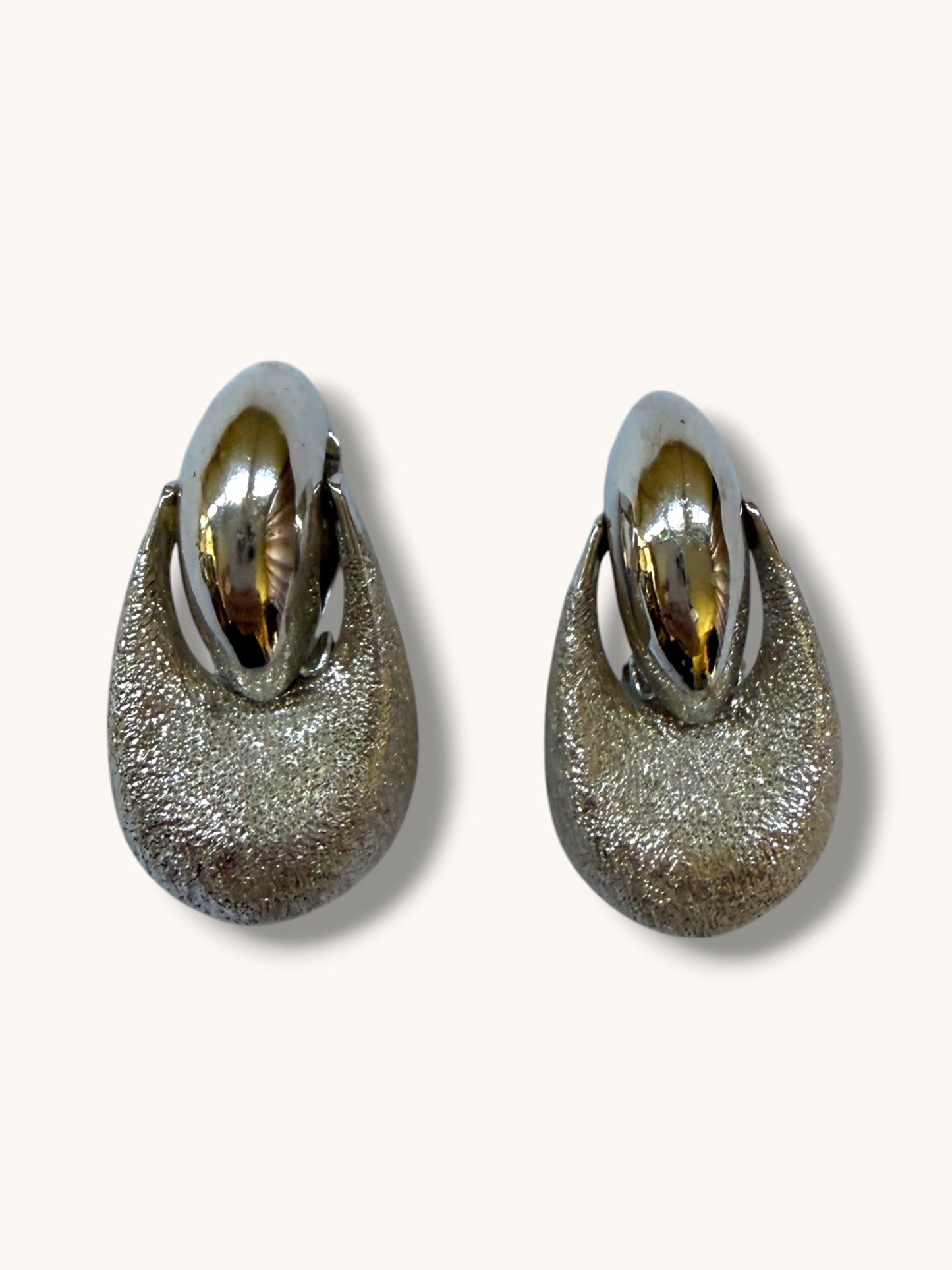 Silver Textured Earrings