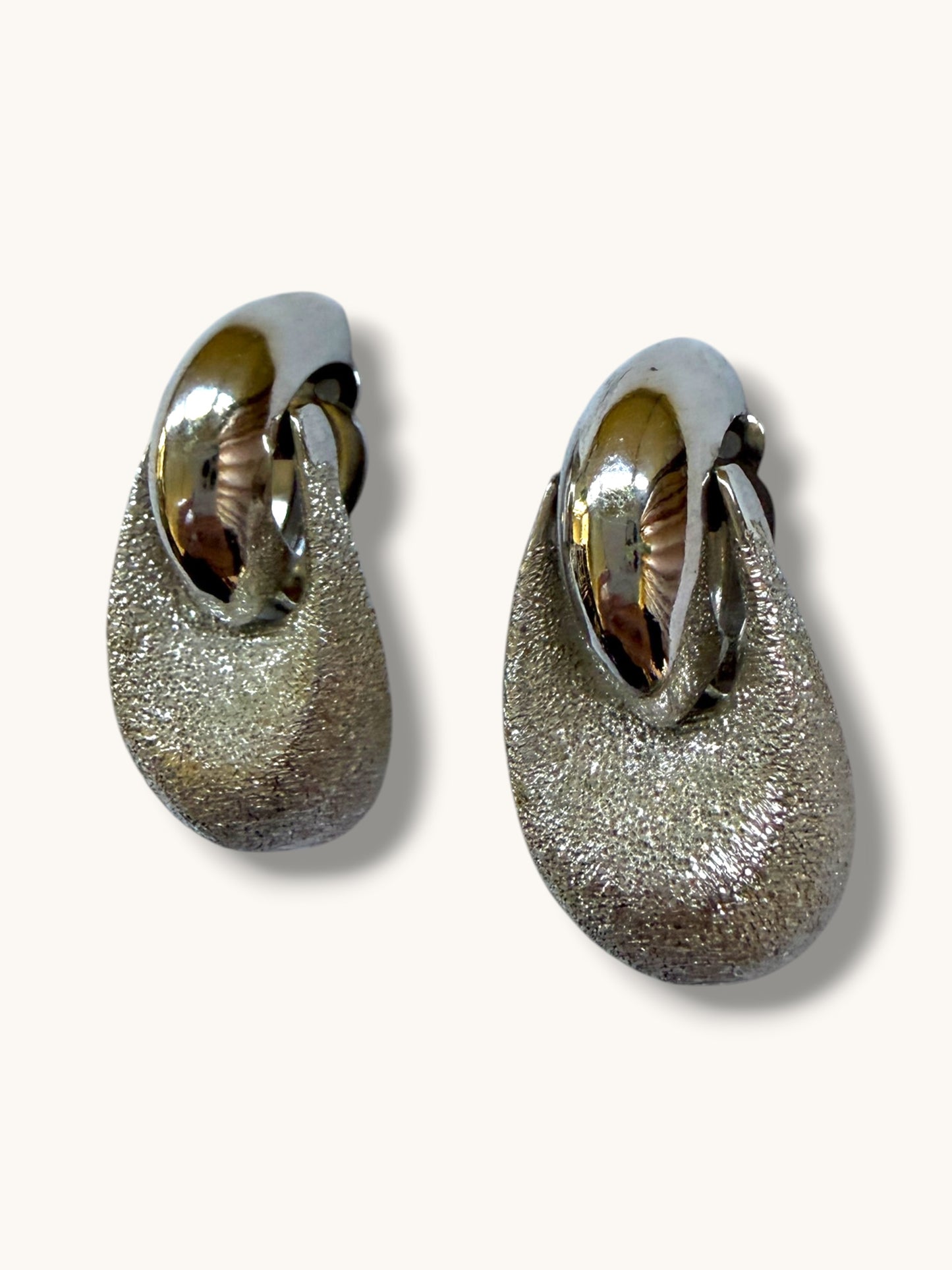 Silver Textured Earrings