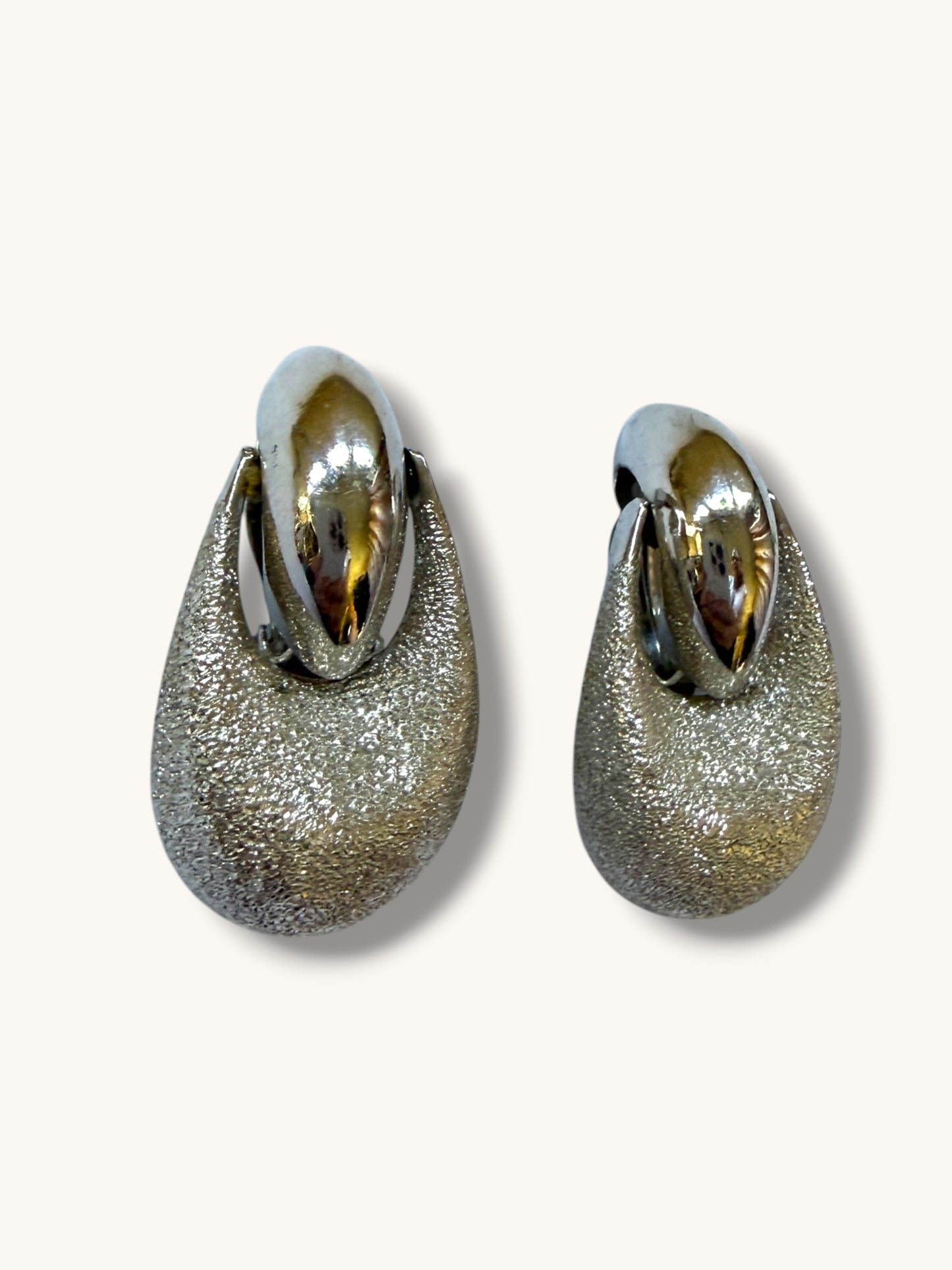 Silver Textured Earrings