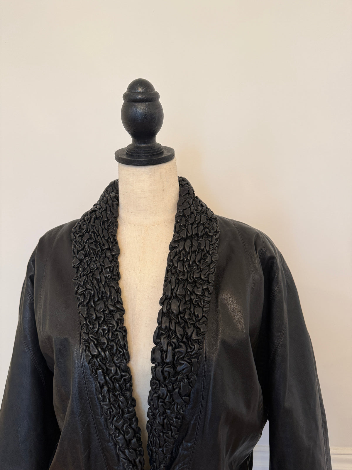 Woven Leather Bomber Jacket