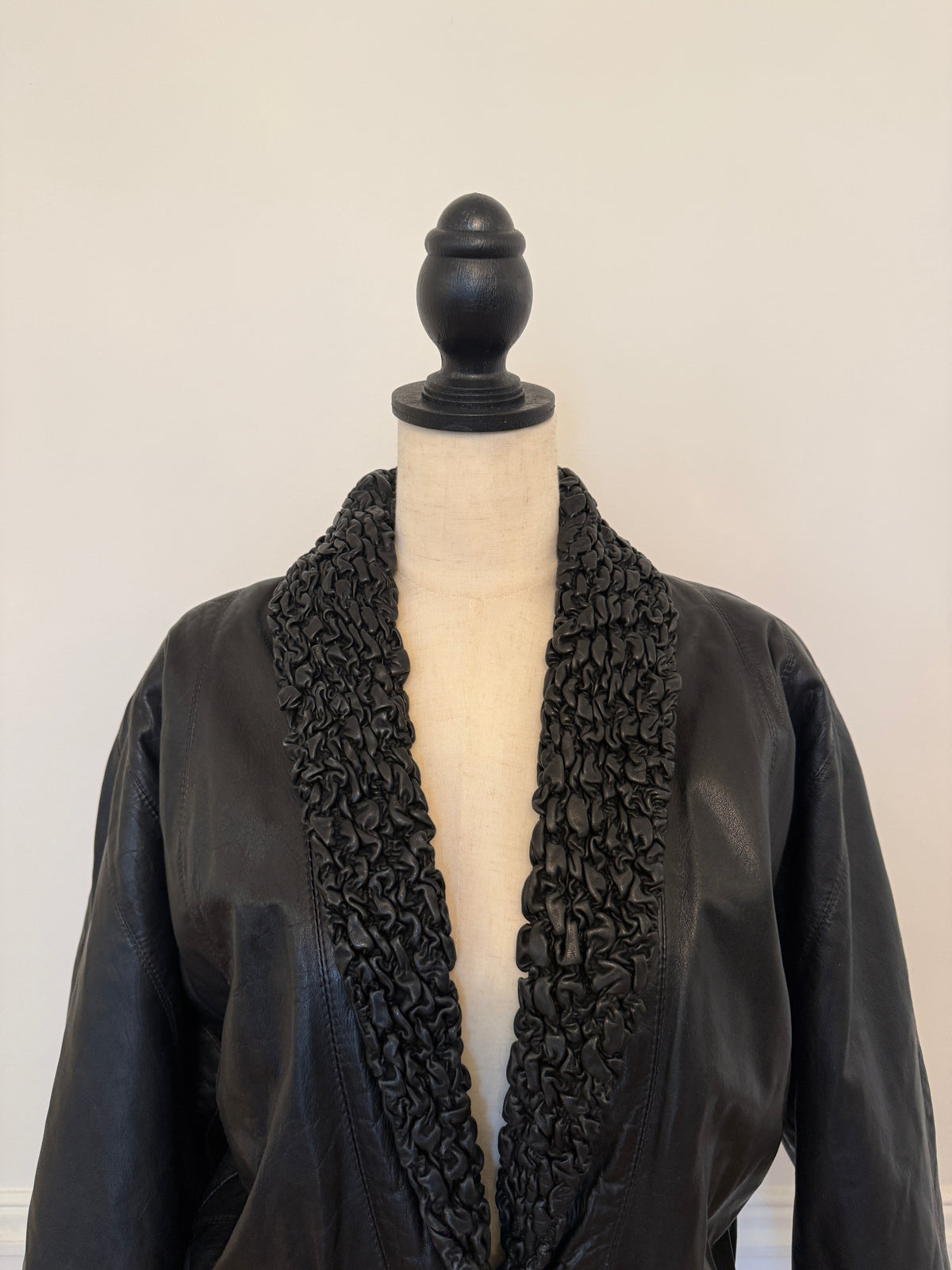 Woven Leather Bomber Jacket