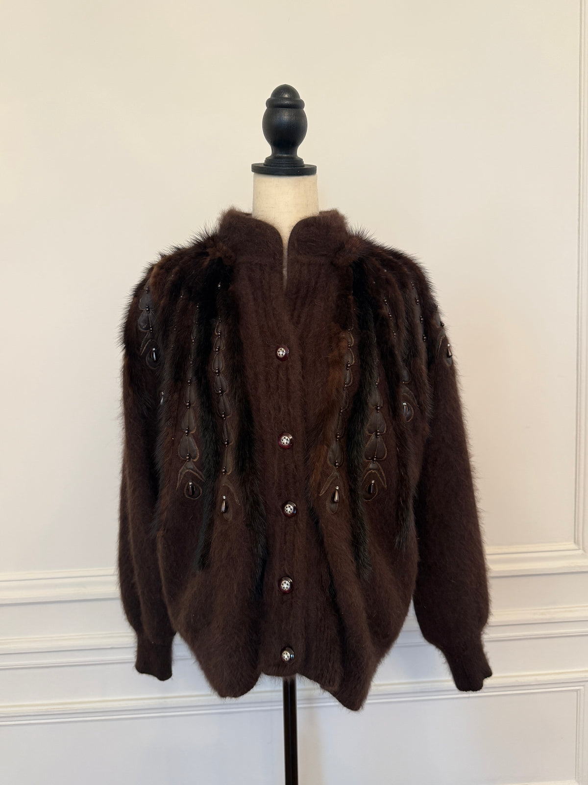 Angora and mink Cardigan