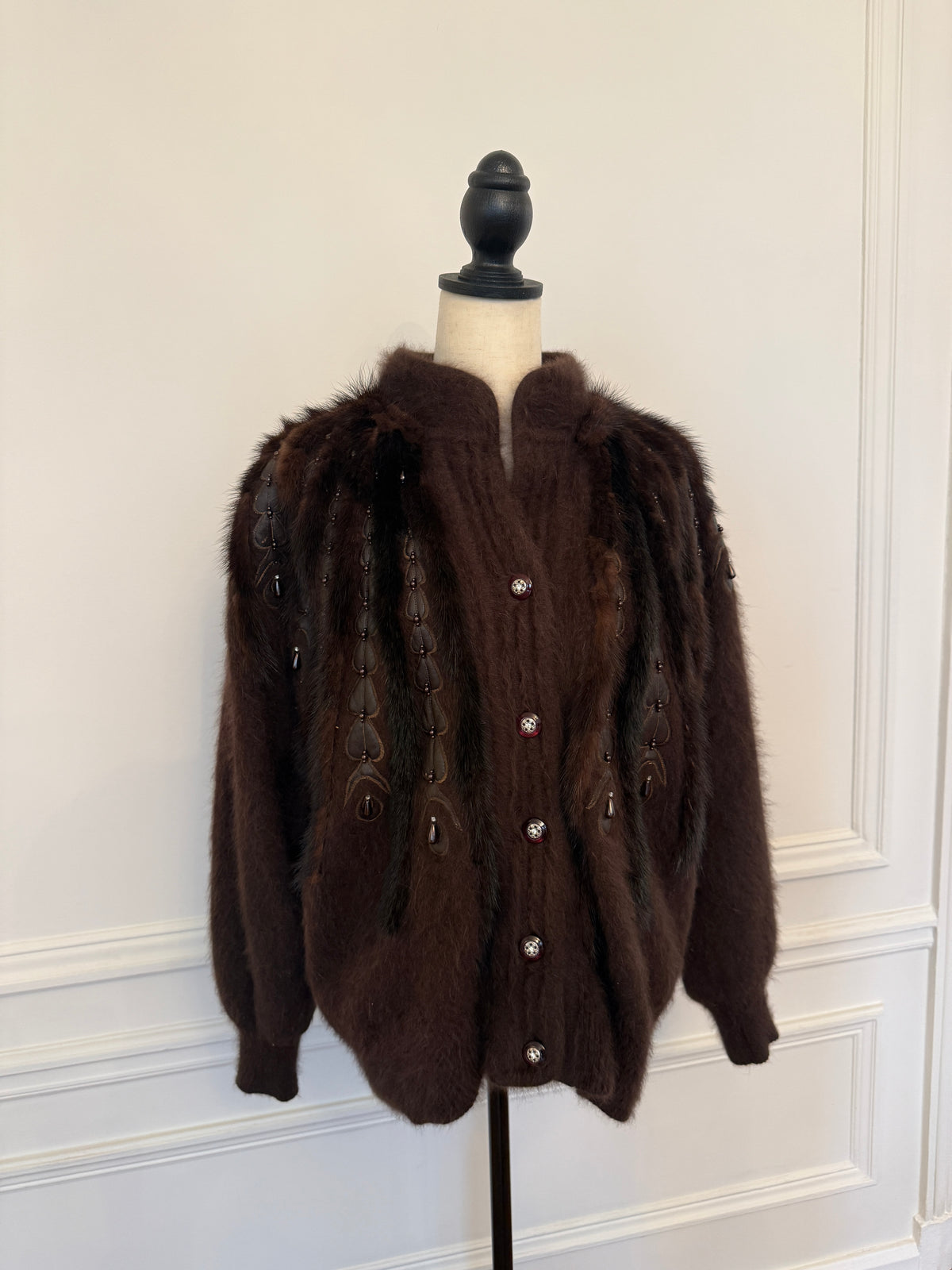 Angora and mink Cardigan