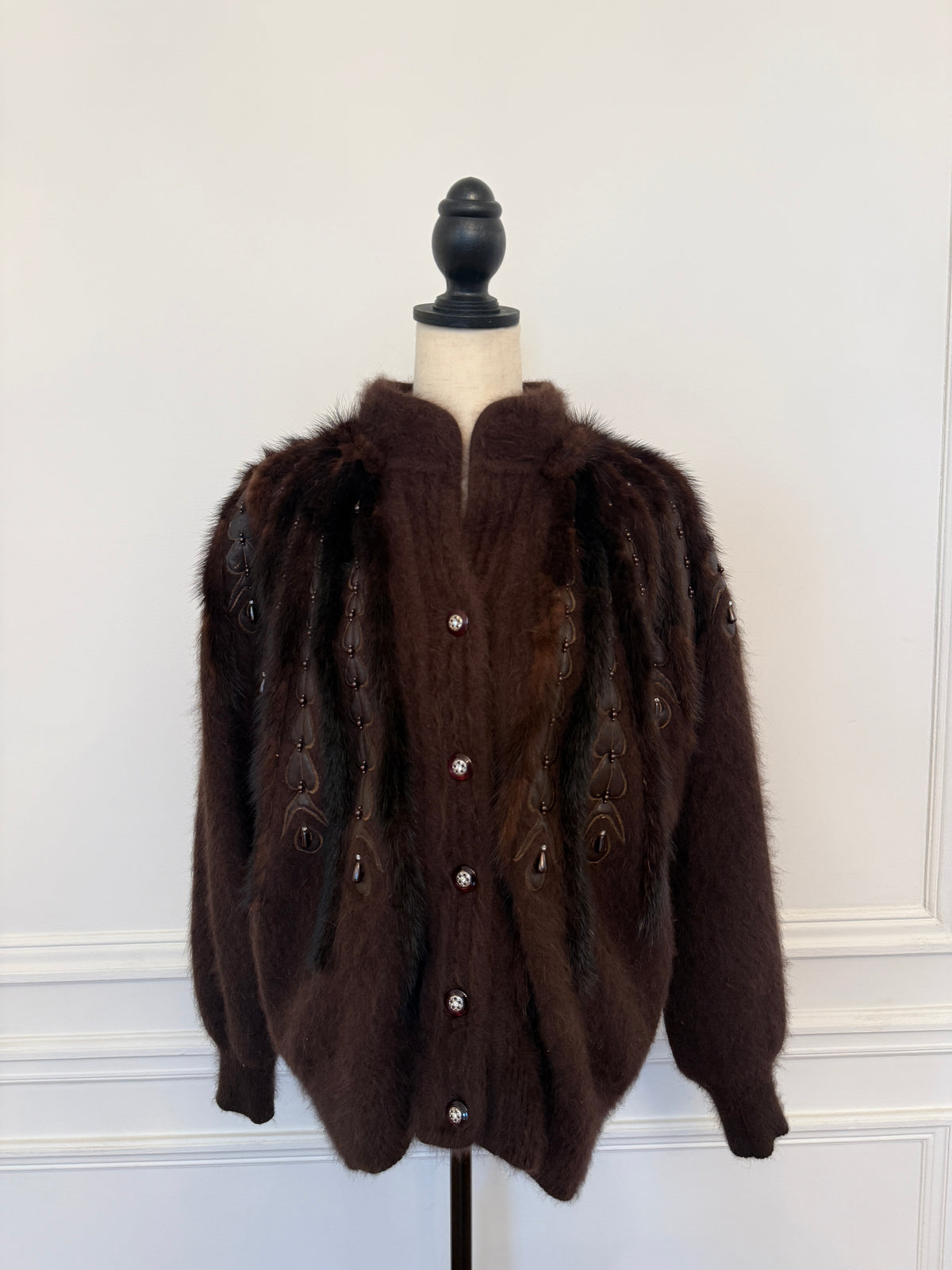 Angora and mink Cardigan