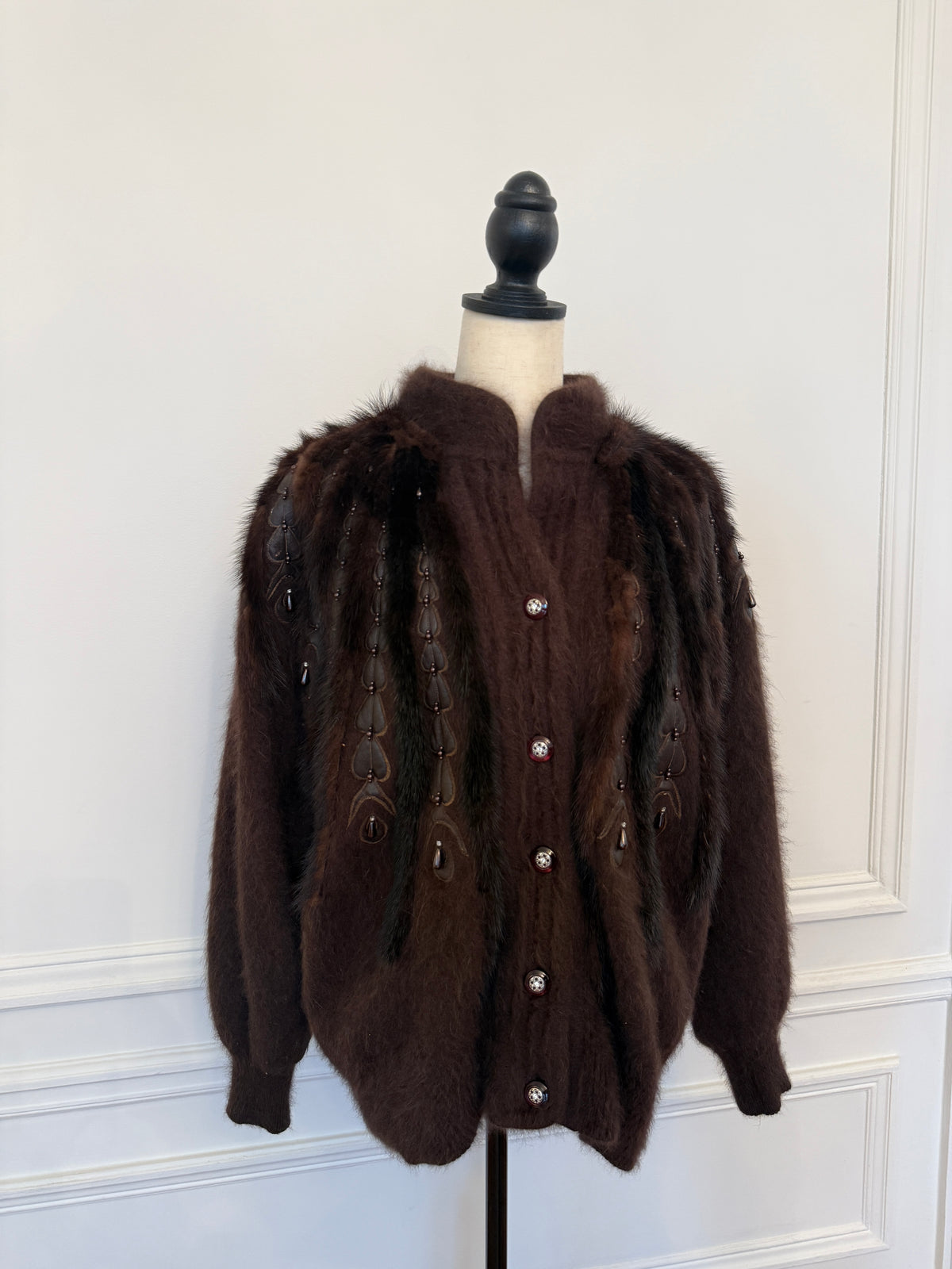 Angora and mink Cardigan
