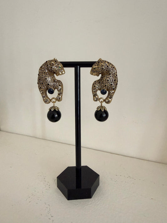 Leopard Drop Earrings