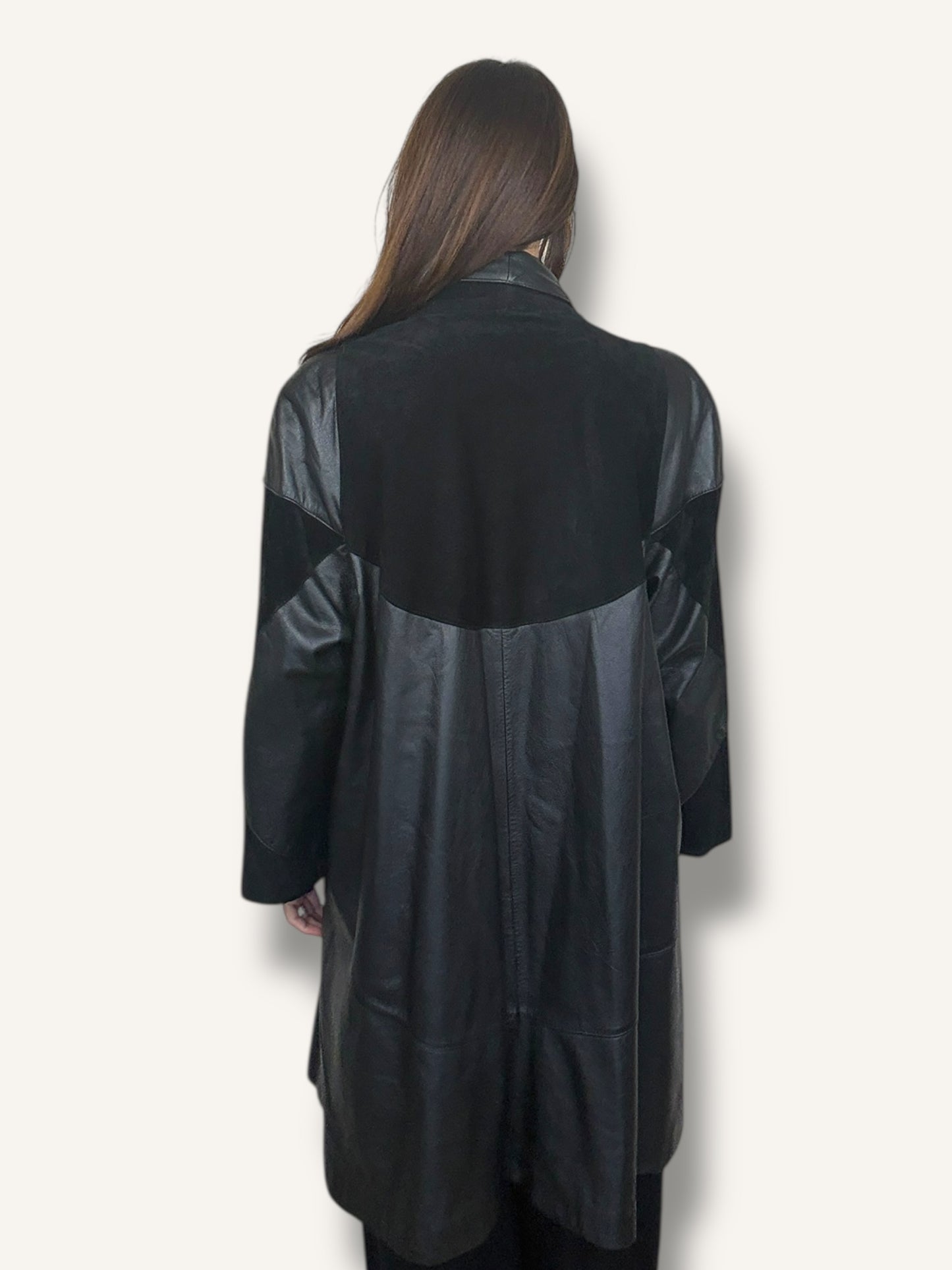 Patchwork Leather Coat