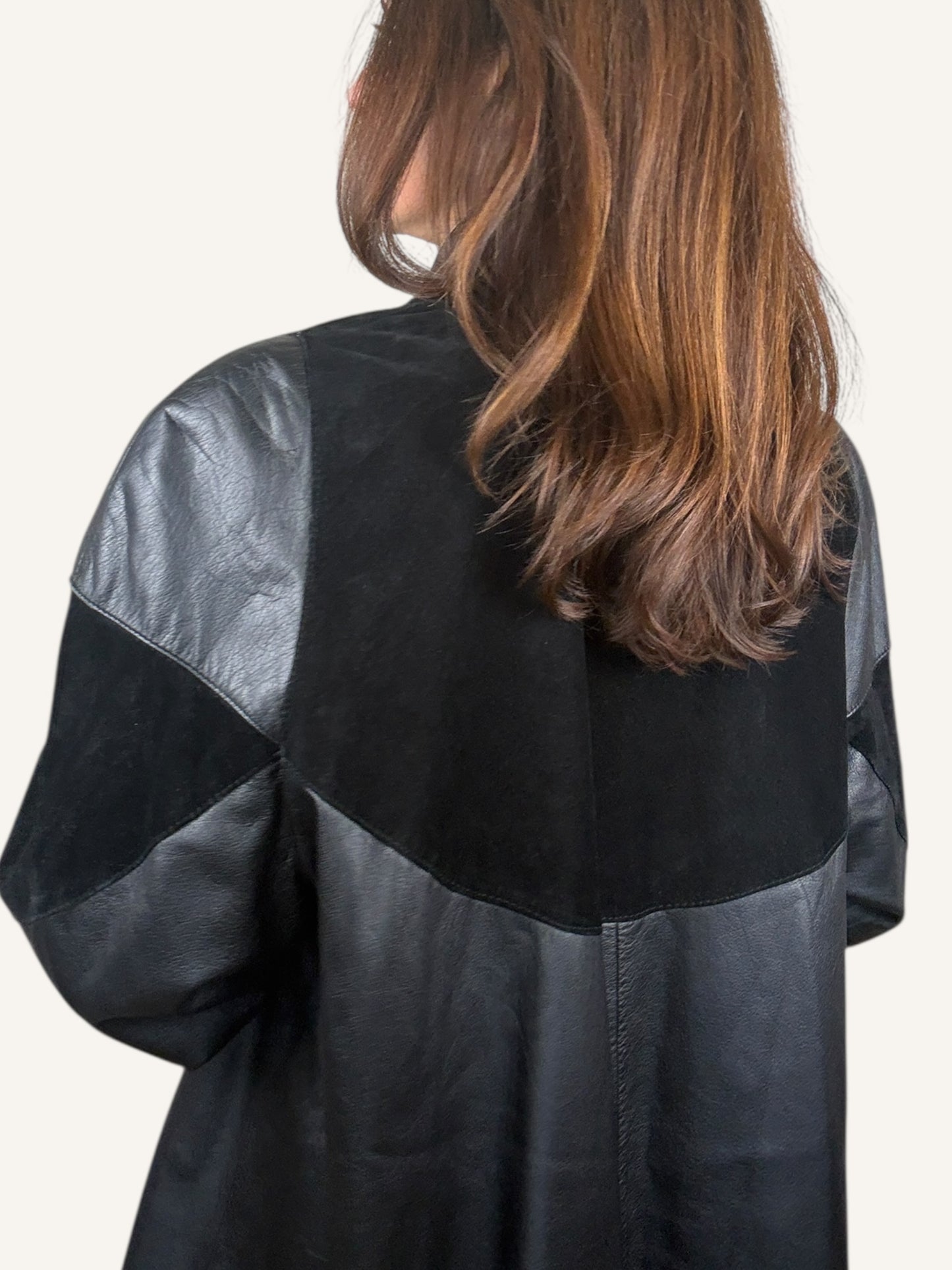 Patchwork Leather Coat