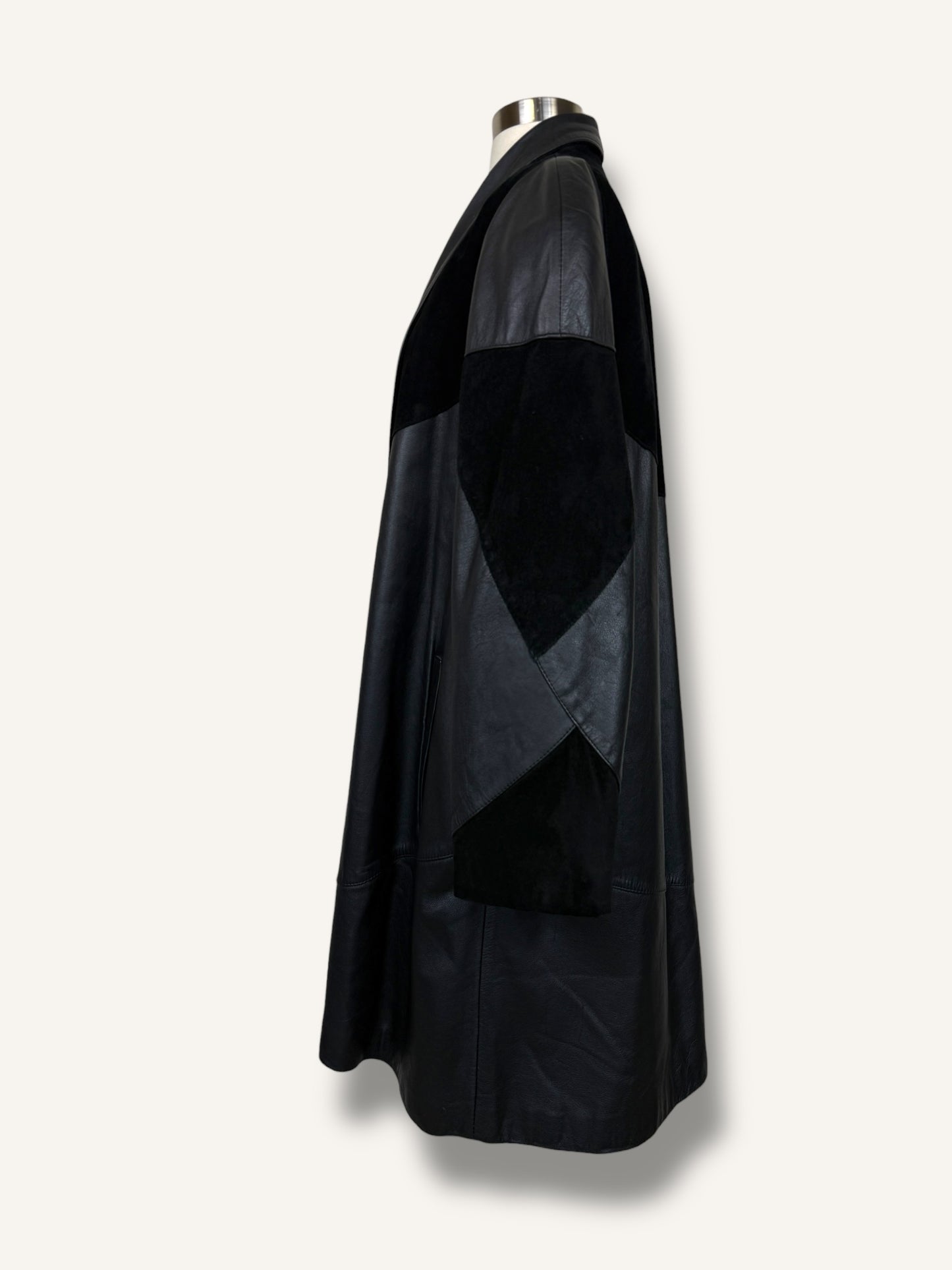 Patchwork Leather Coat