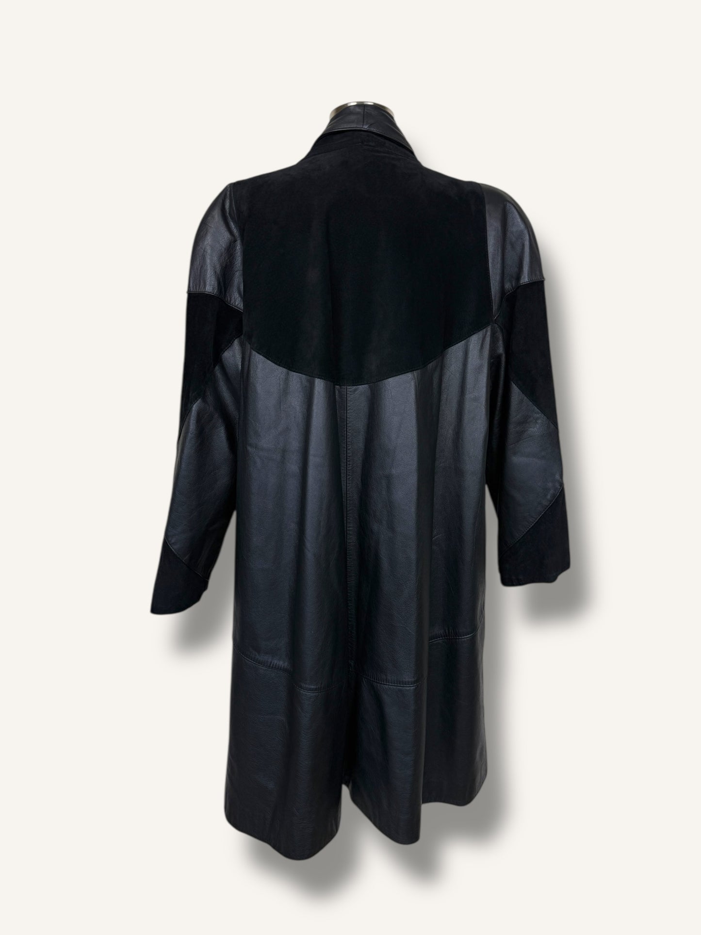 Patchwork Leather Coat