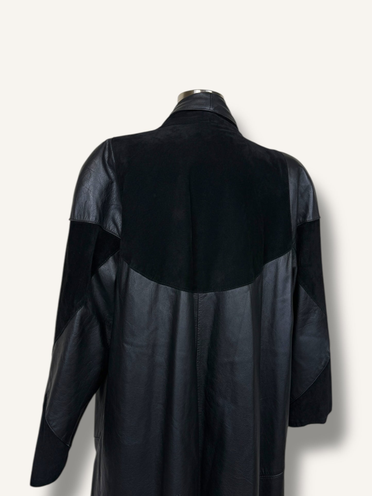 Patchwork Leather Coat