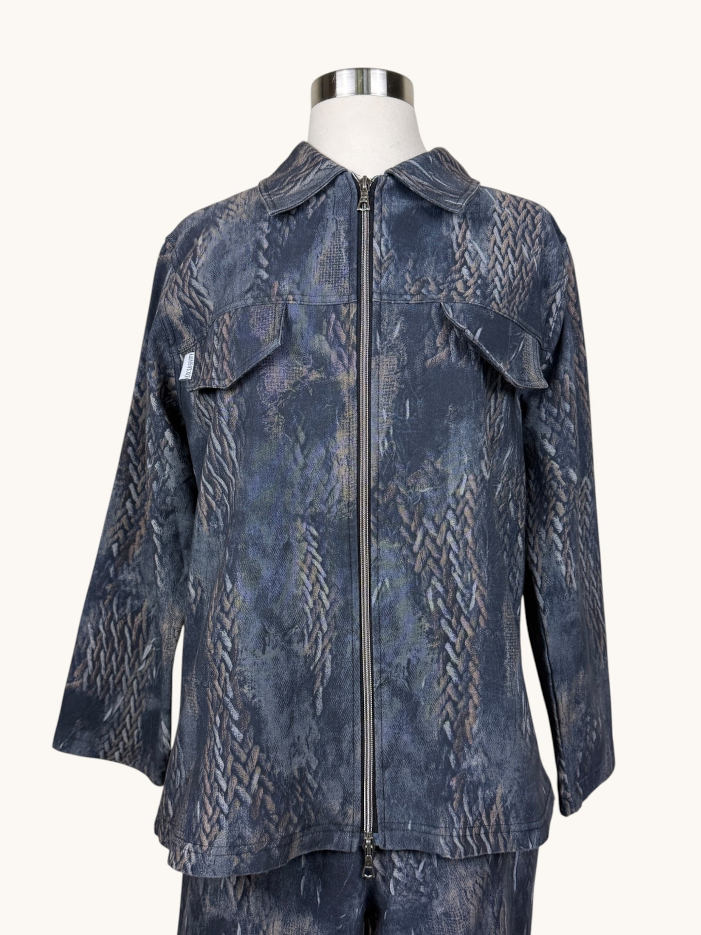 Printed Denim and Jacket Set