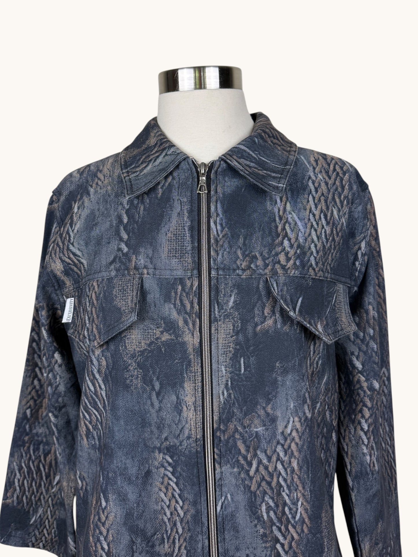 Printed Denim and Jacket Set
