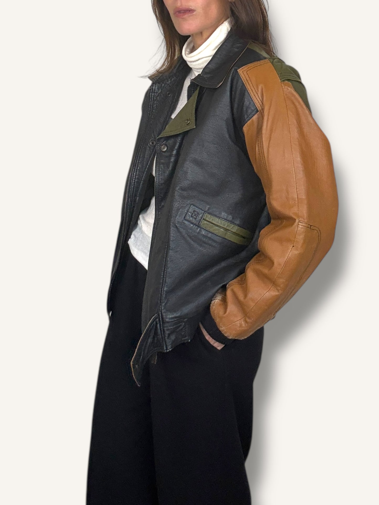 Color-Block Bomber Jacket