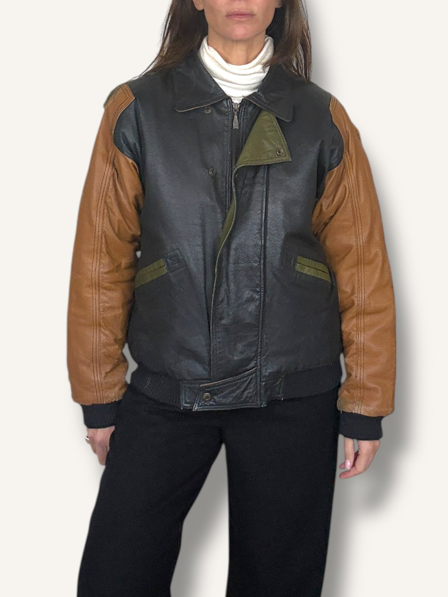 Color-Block Bomber Jacket