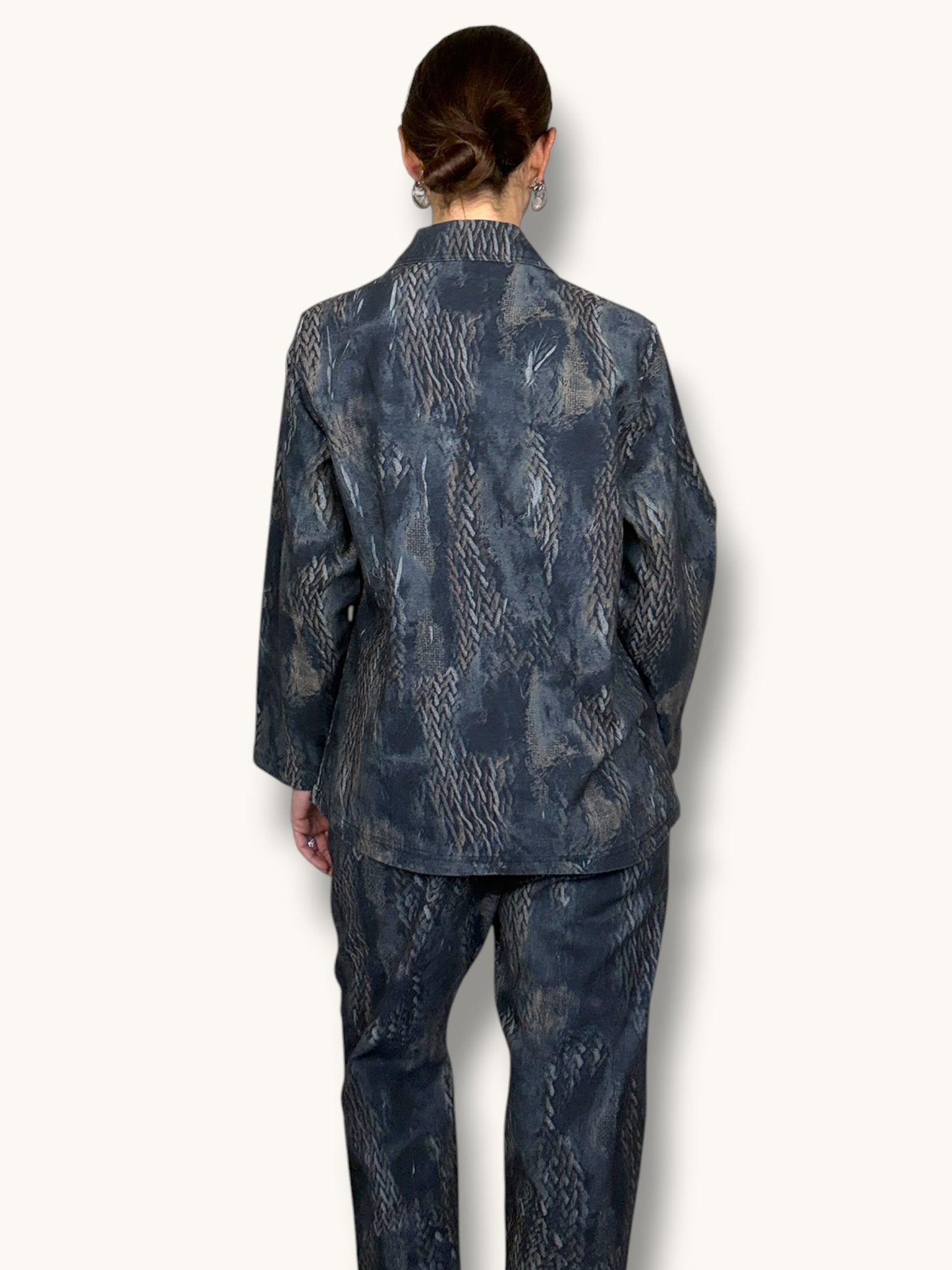 Printed Denim and Jacket Set