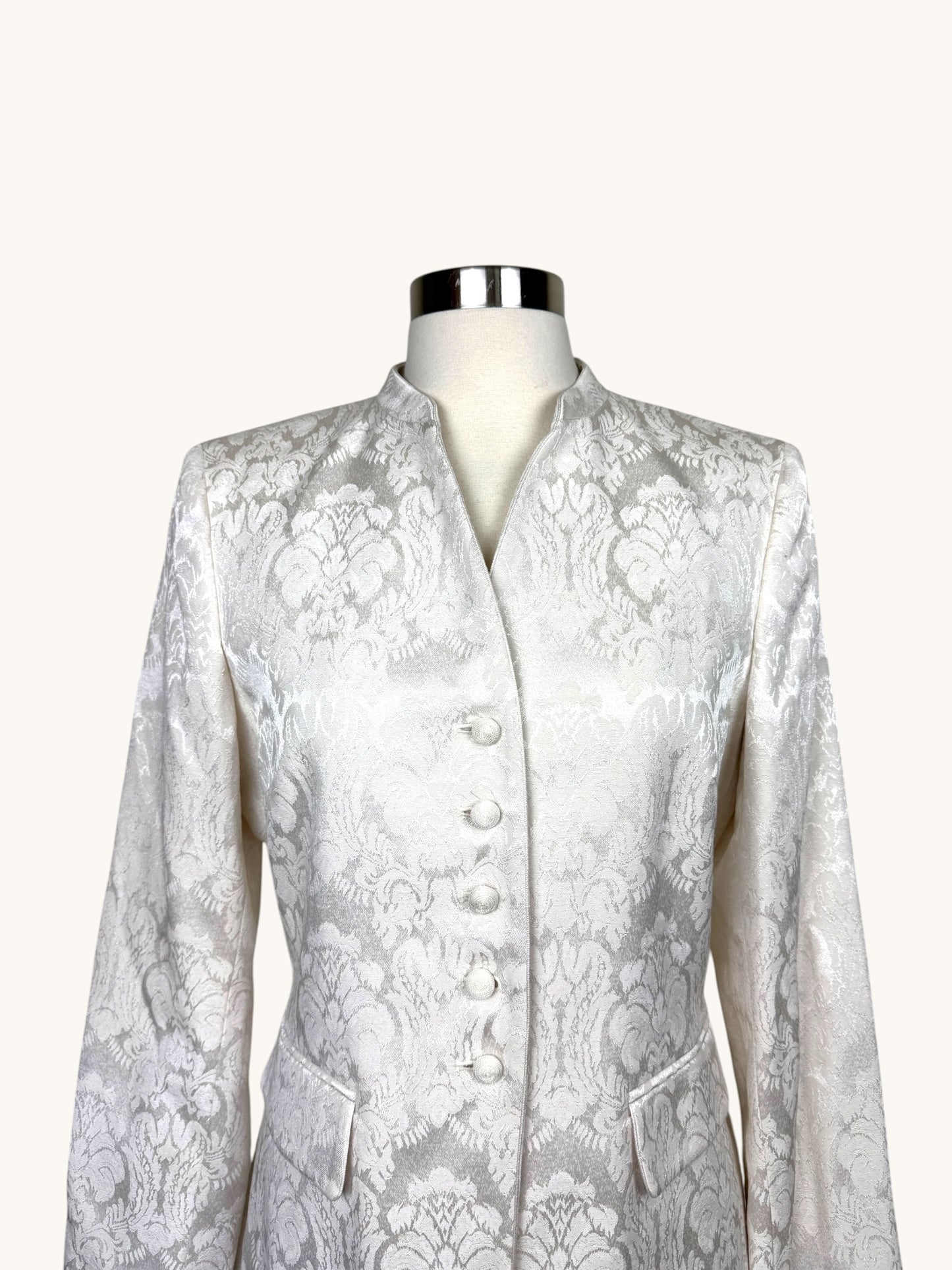 Ivory Jacquard Skirt Suit