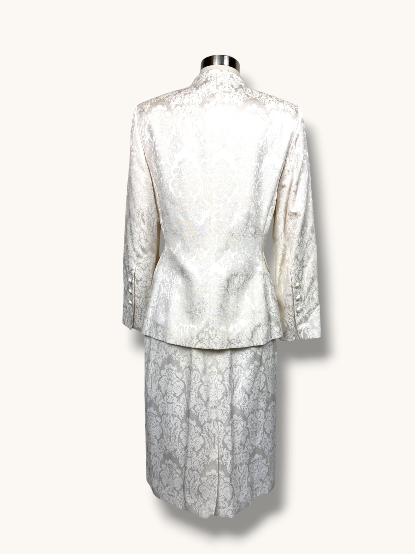 Ivory Jacquard Skirt Suit