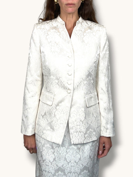 Ivory Jacquard Skirt Suit