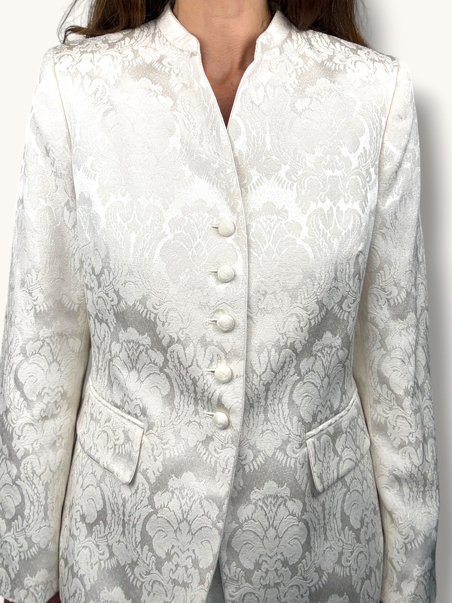 Ivory Jacquard Skirt Suit