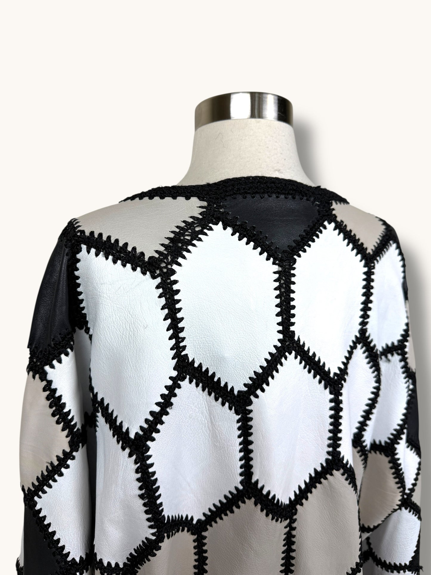 Leather Patchwork Sweater