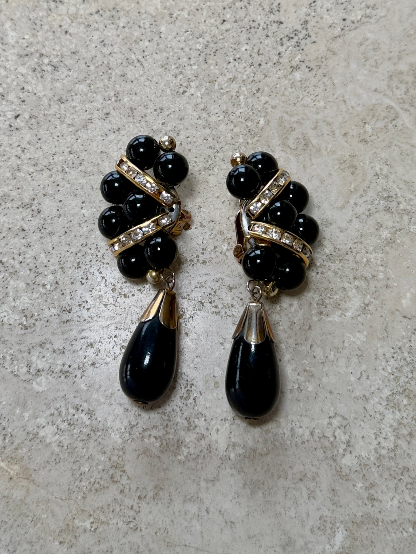 Black Beaded Earrings