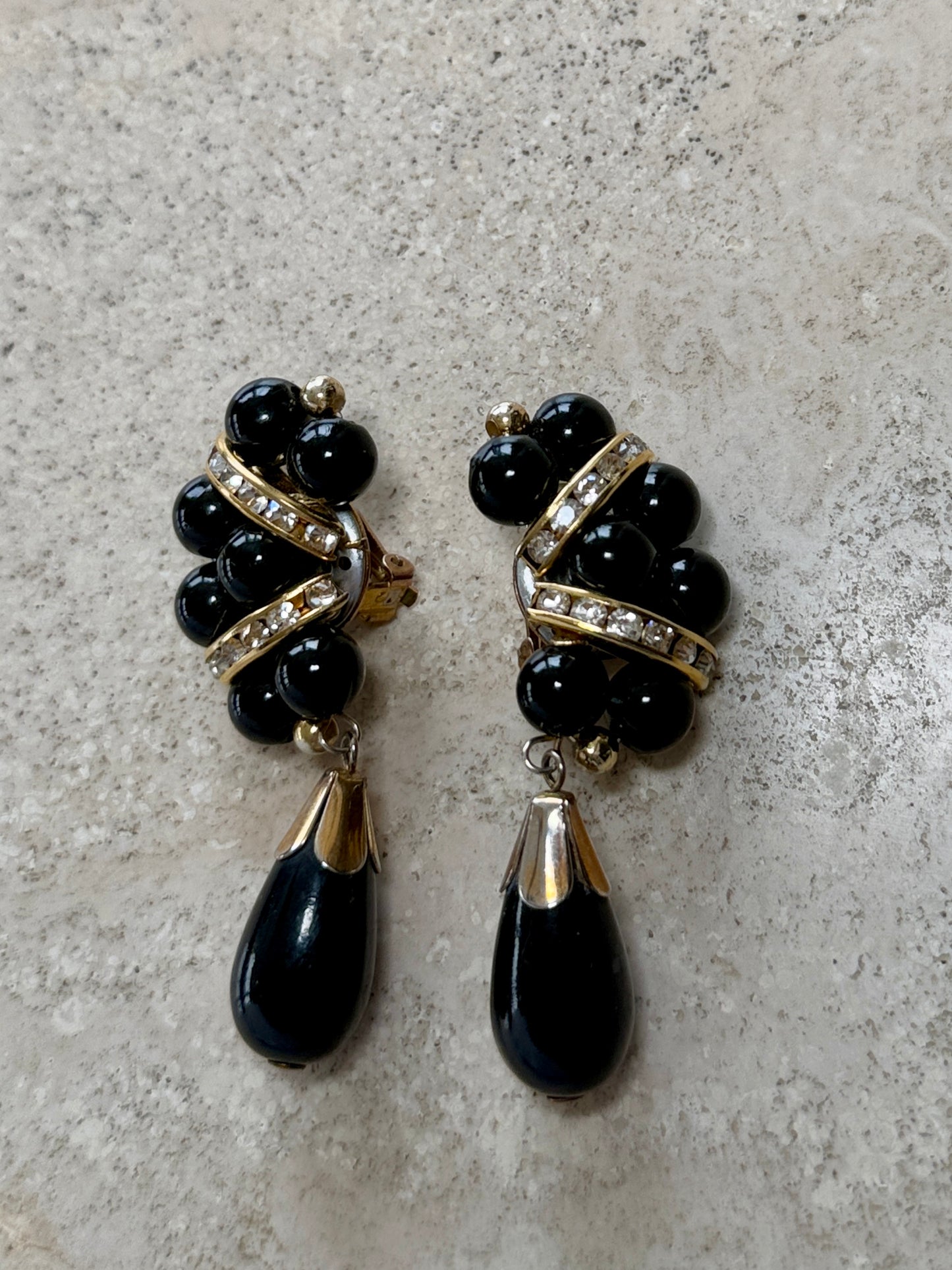 Black Beaded Earrings