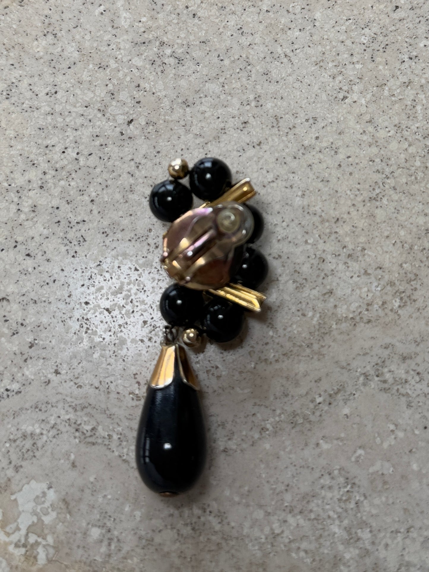 Black Beaded Earrings