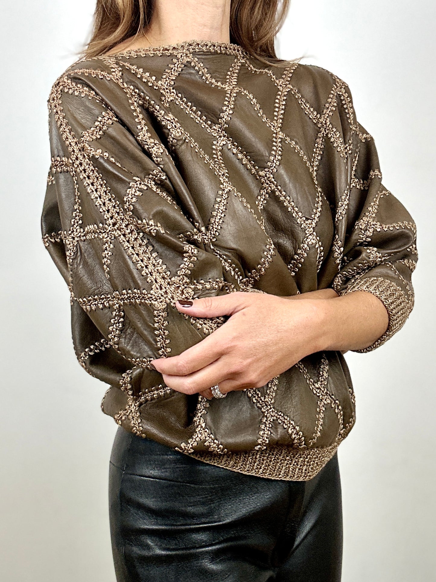 Leather Sweater