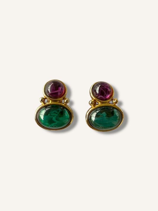 Jewel cabochon earrings