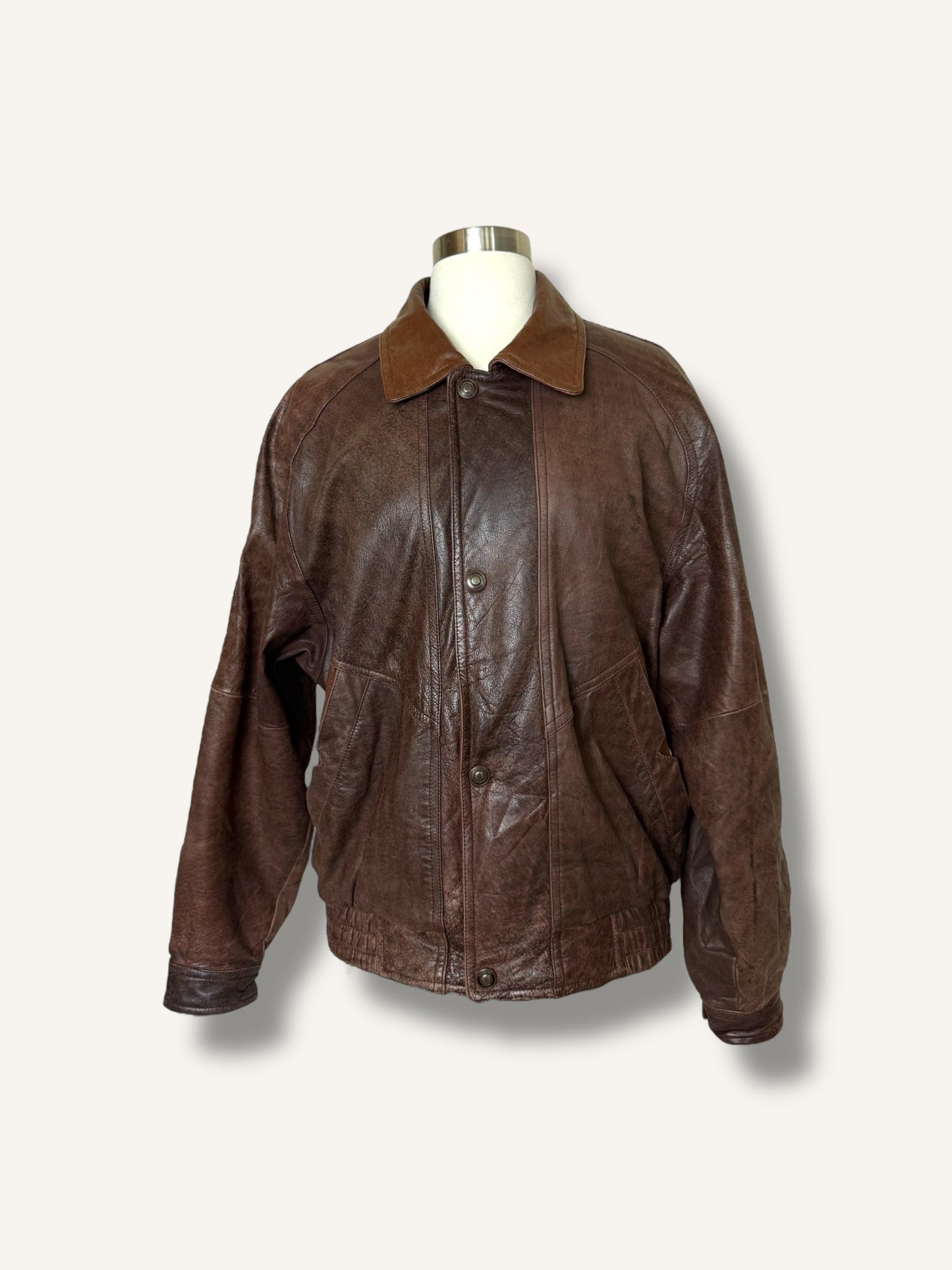 Leather Brown Bomber Jacket