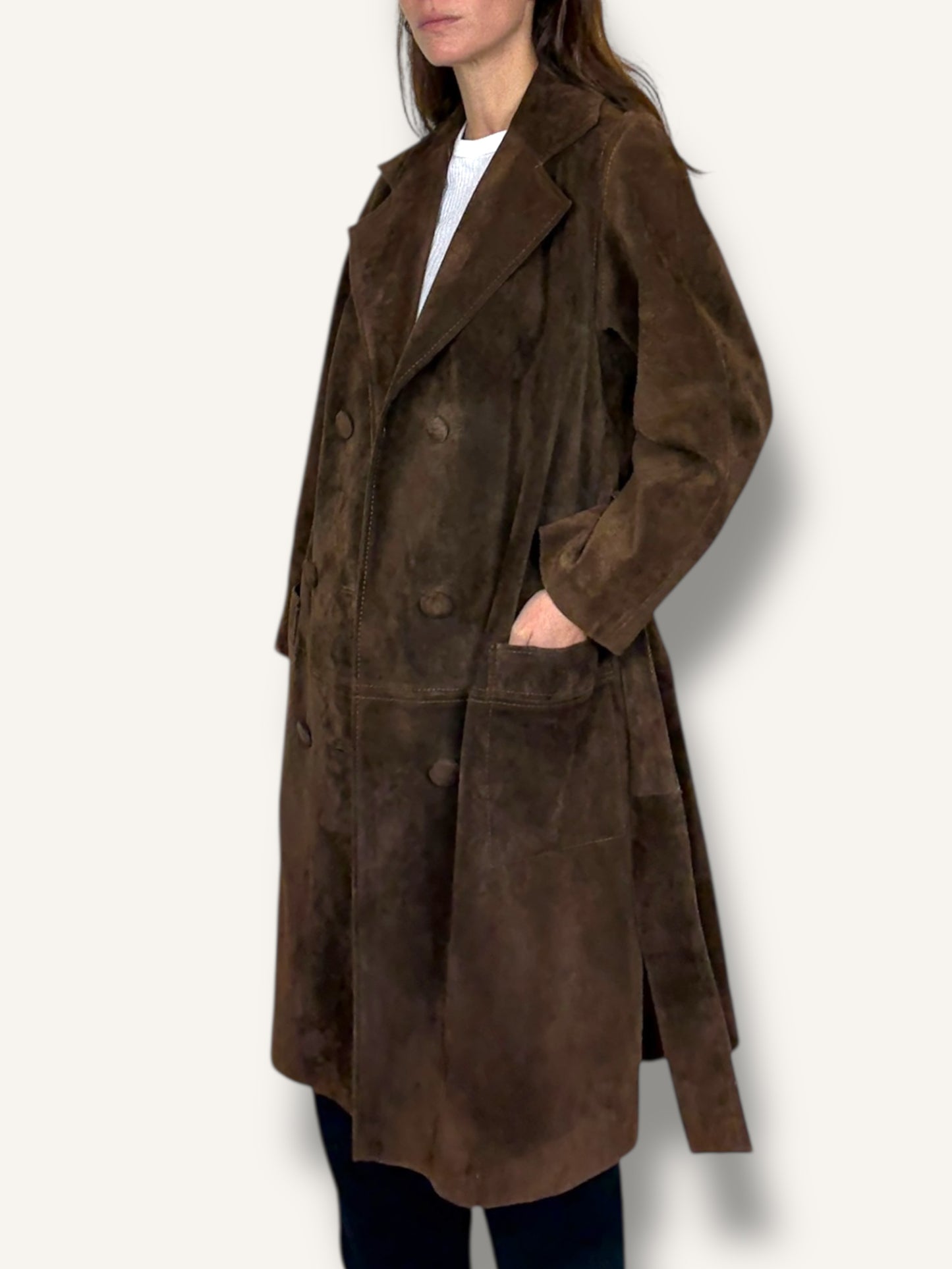Suede Trench Coat
