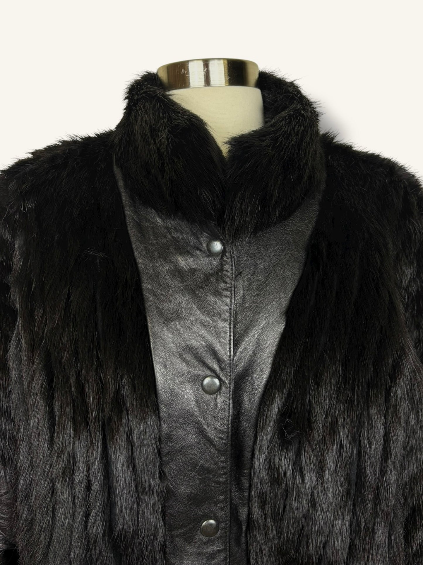 Leather & Mink Convertible Jacket