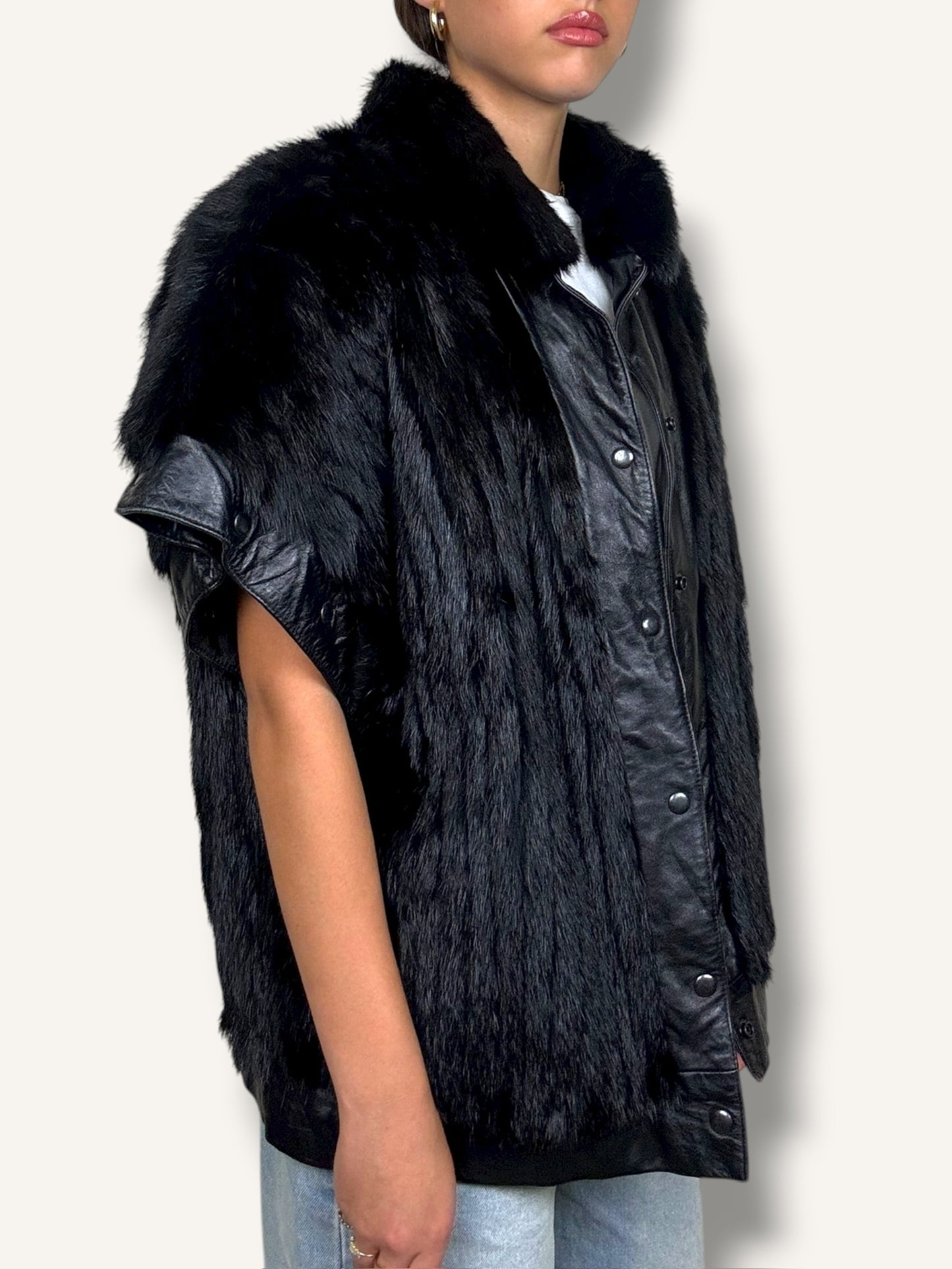 Leather & Mink Convertible Jacket
