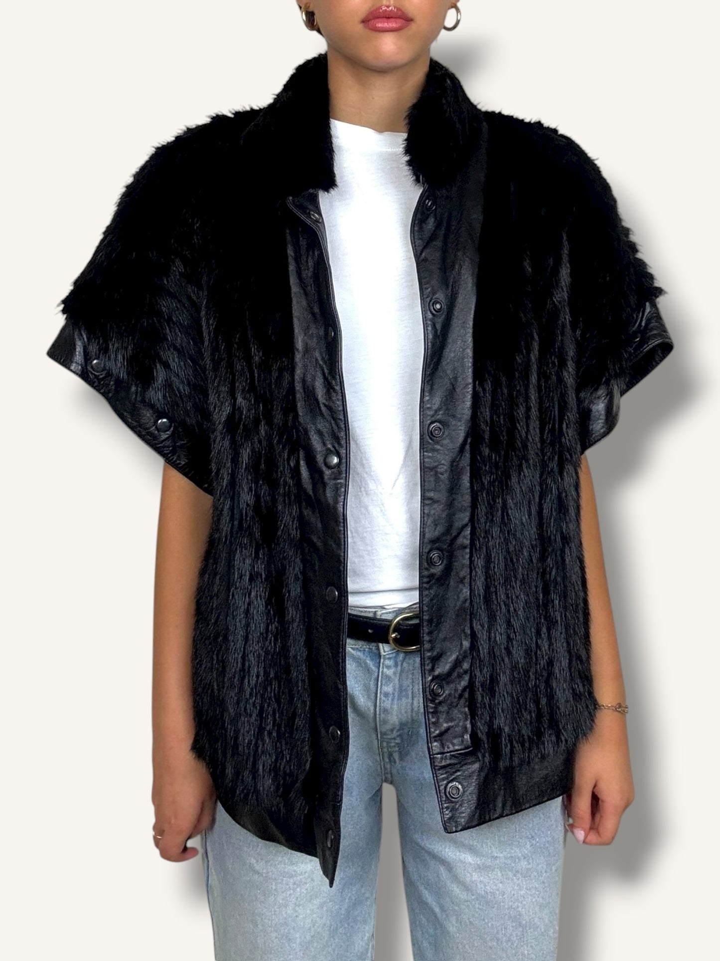 Leather & Mink Convertible Jacket