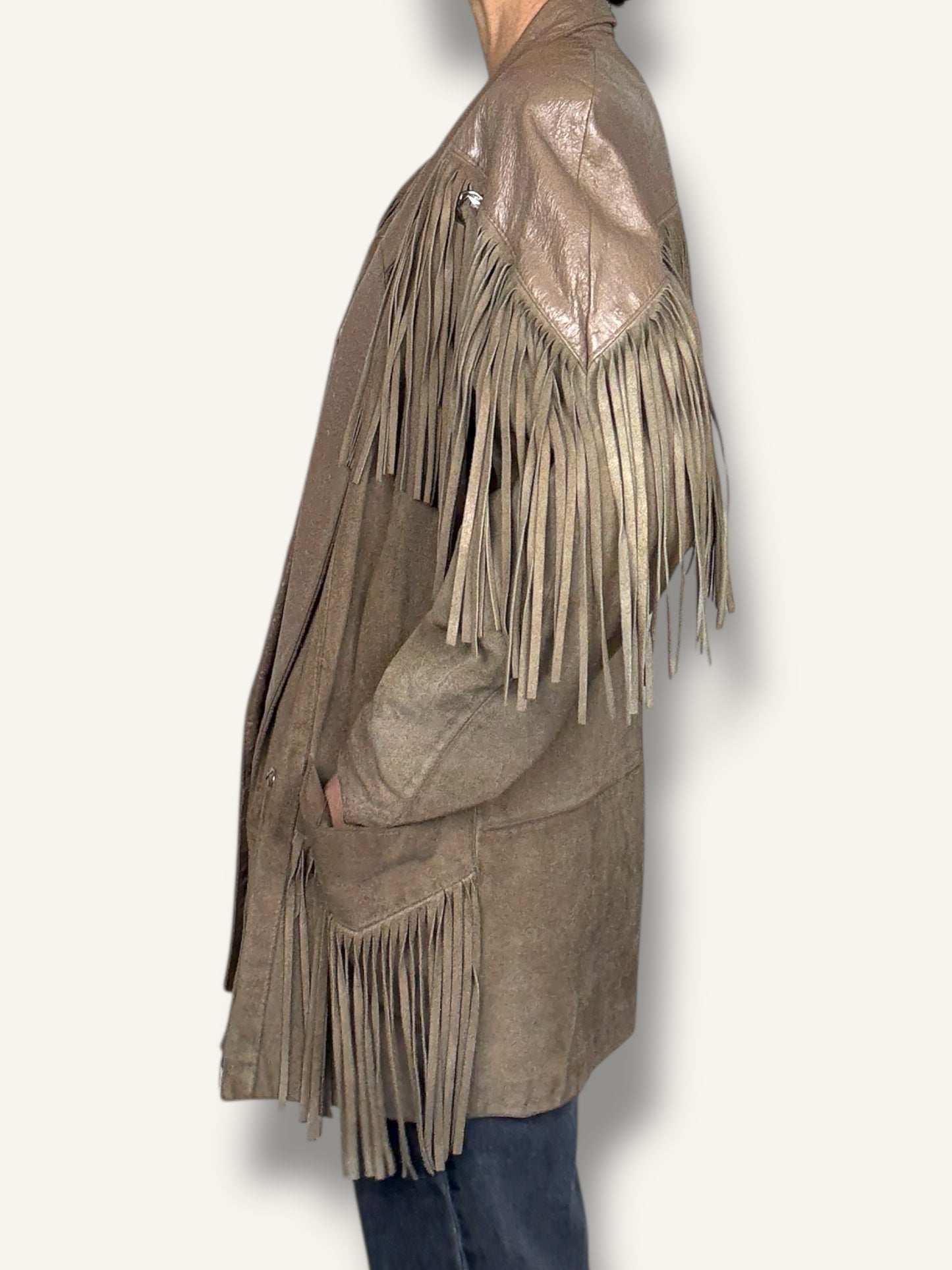 Fringe Beige Coat