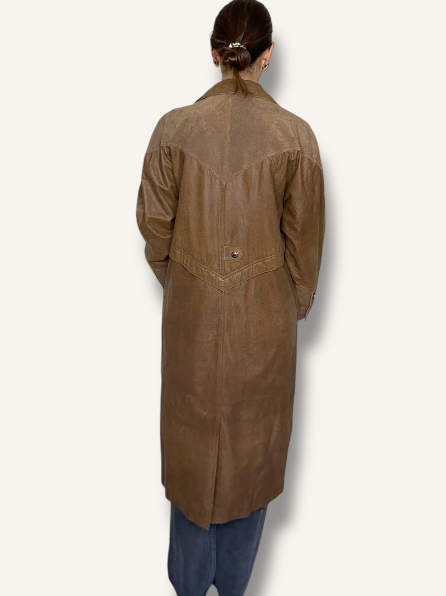 Caramel Suede and Leather Coat