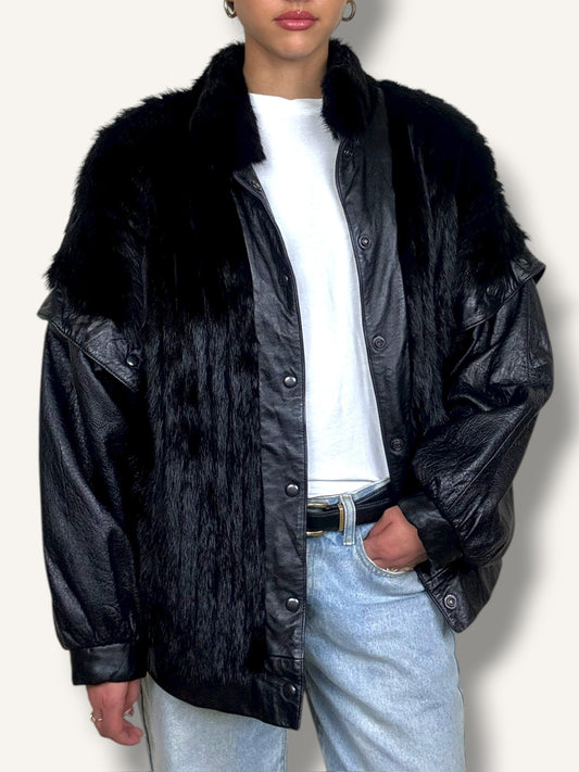 Leather & Mink Convertible Jacket