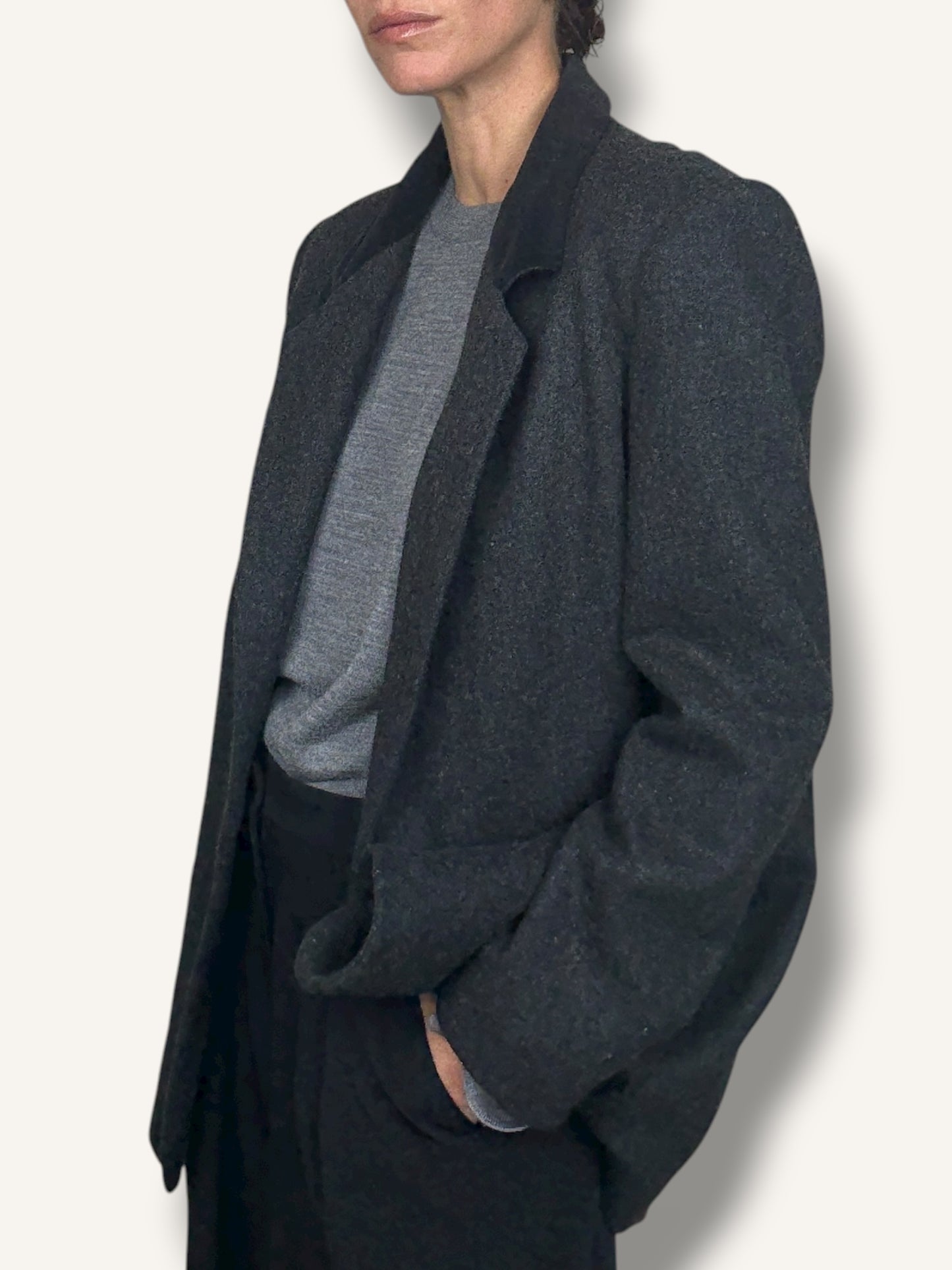 Wool Blazer with Velvet Collar