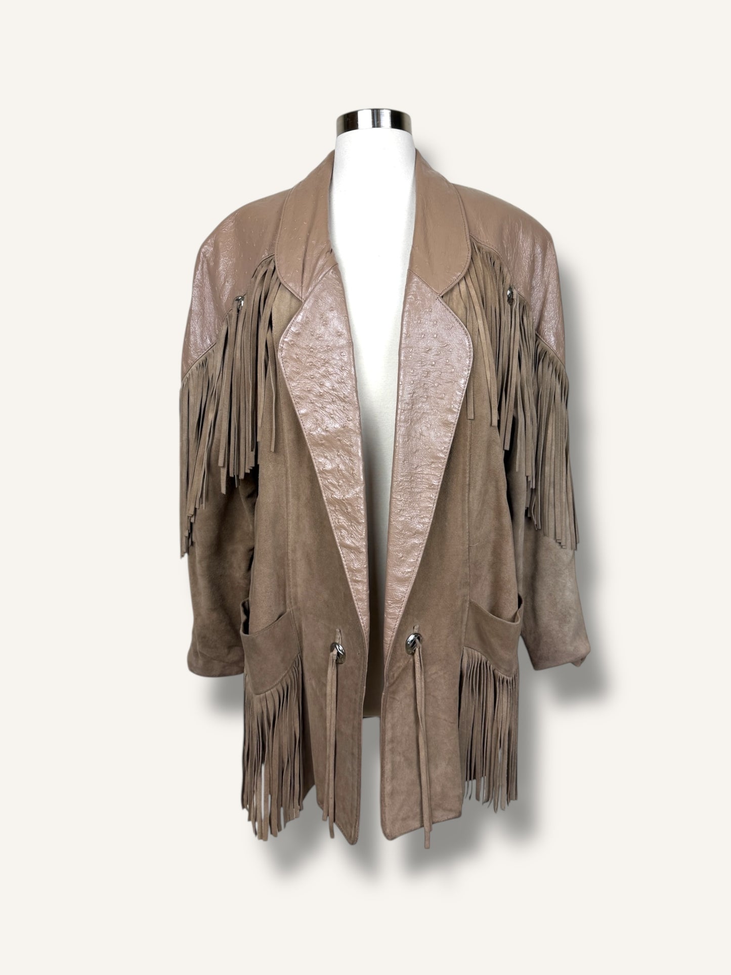 Fringe Beige Coat