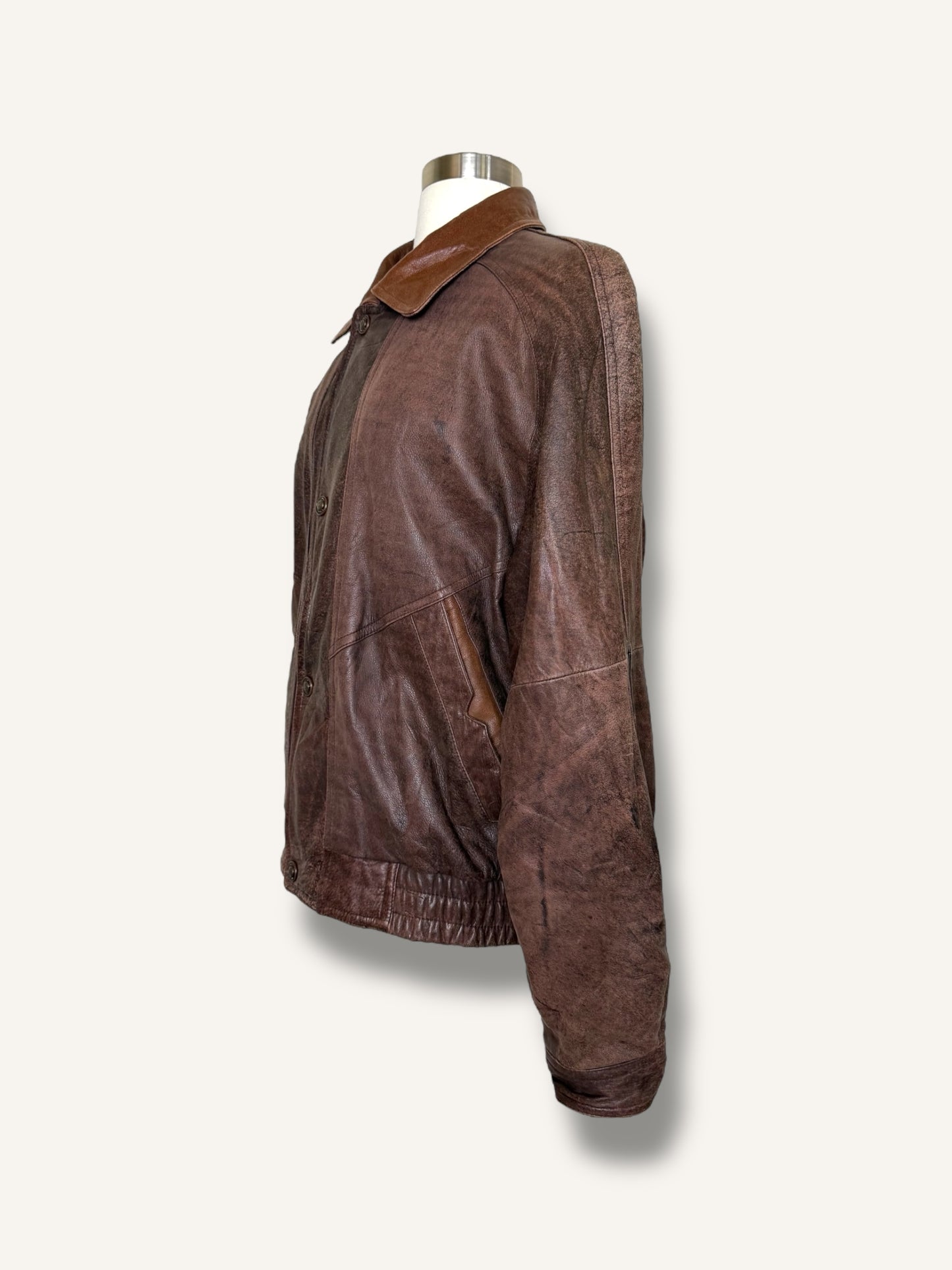Leather Brown Bomber Jacket