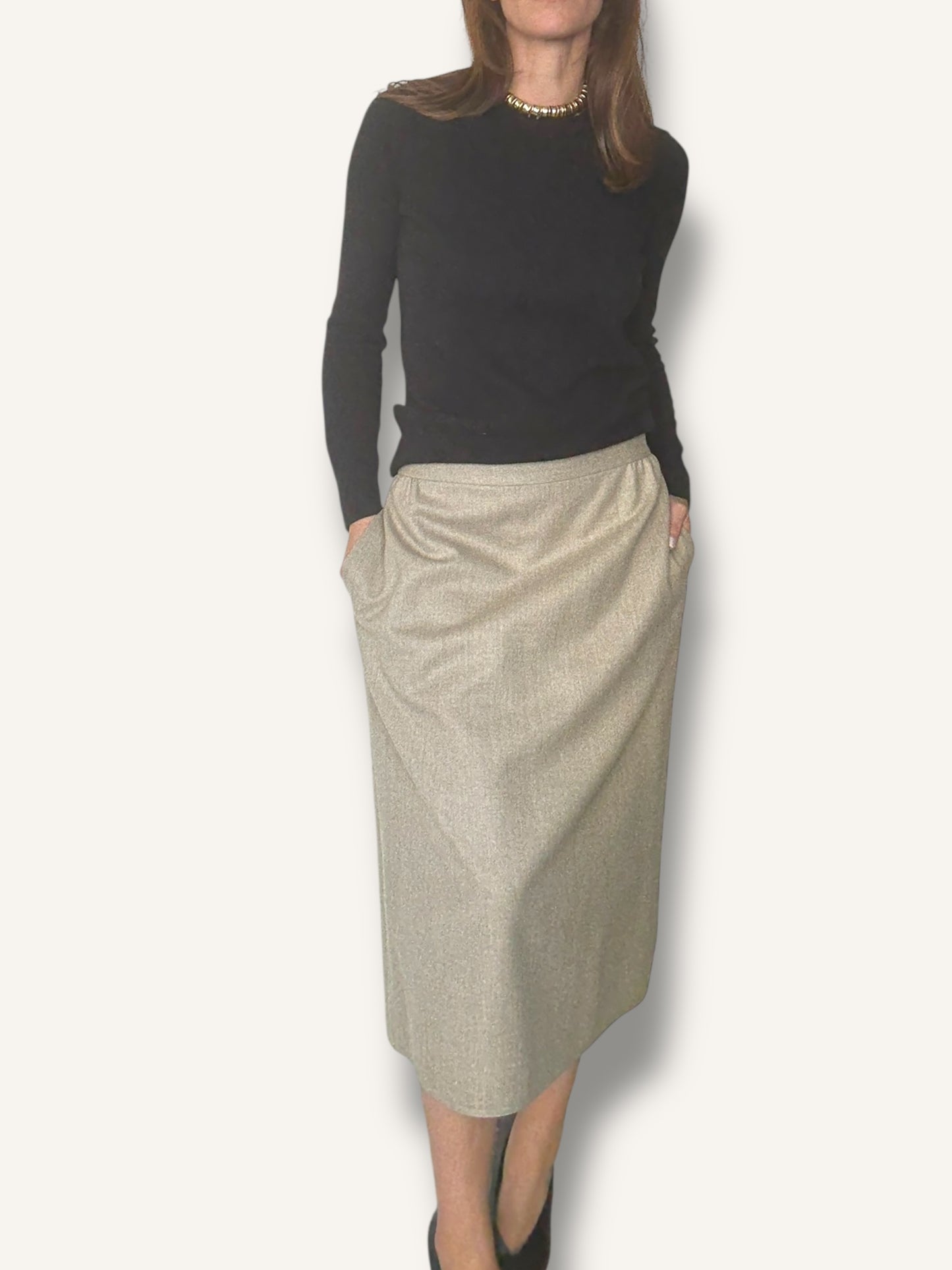Taupe Pencil Skirt