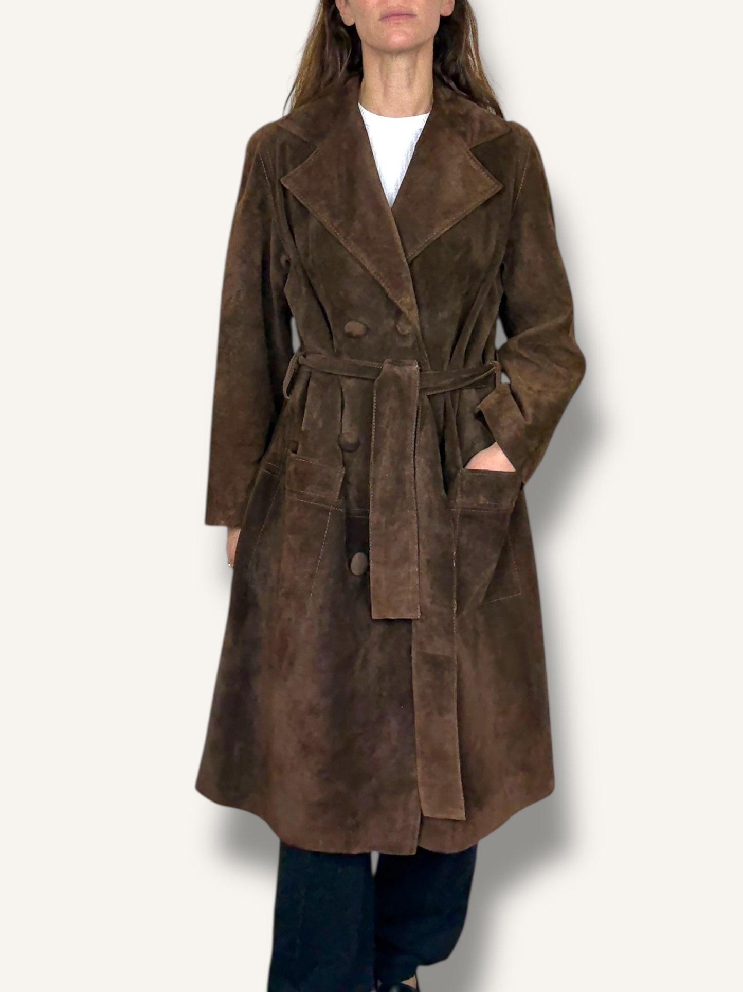 Suede Trench Coat