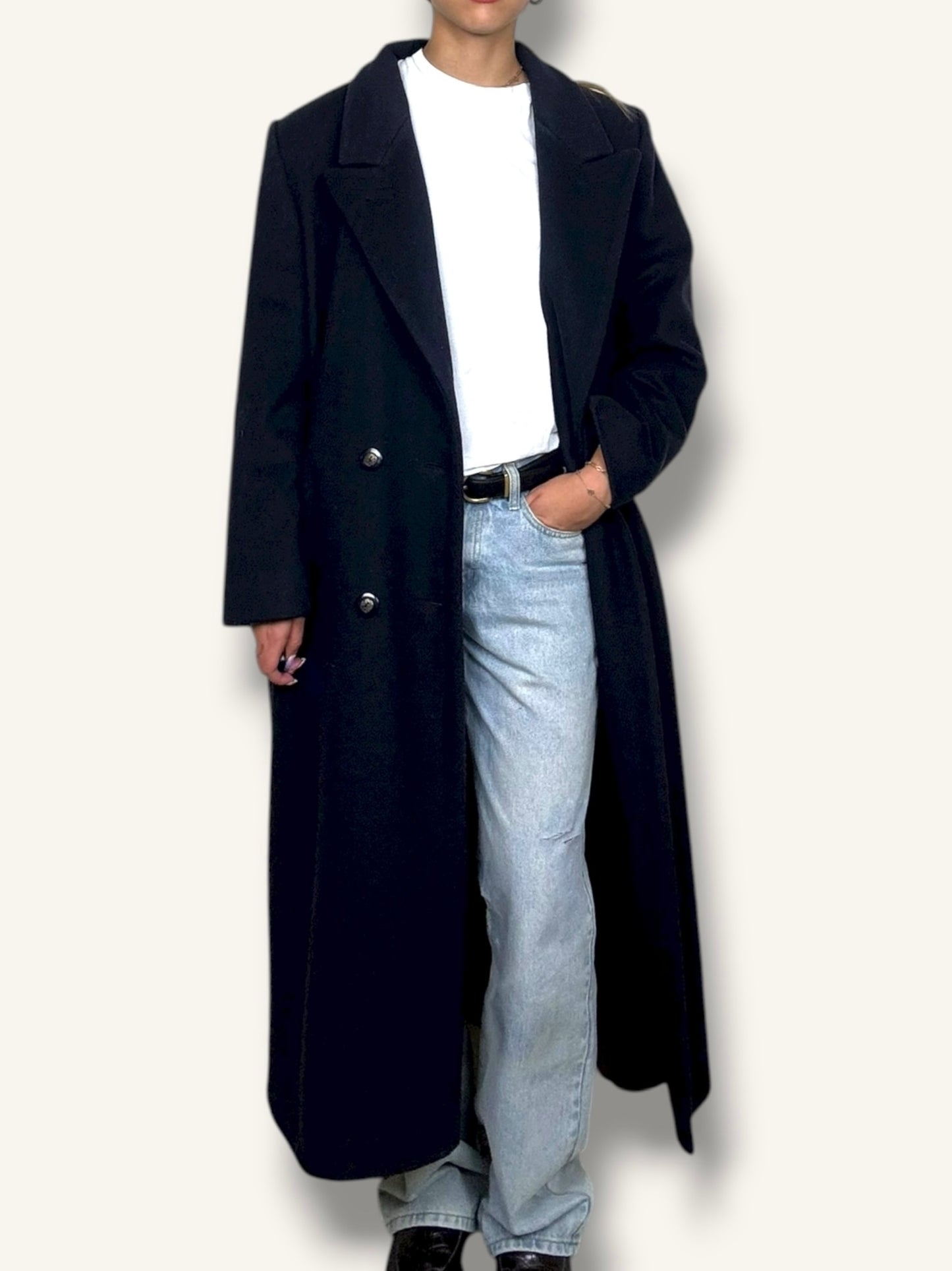 Navy Wool Coat