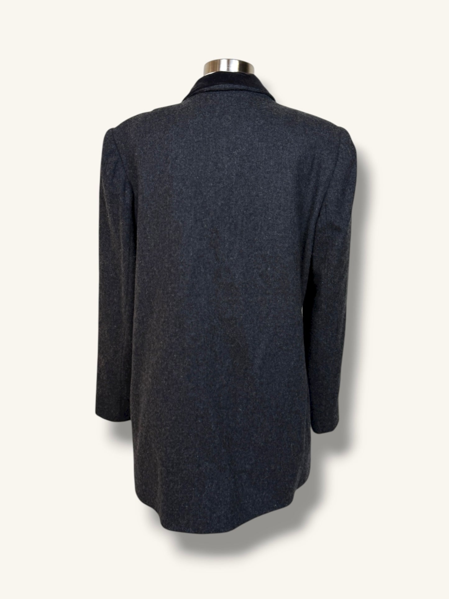 Wool Blazer with Velvet Collar