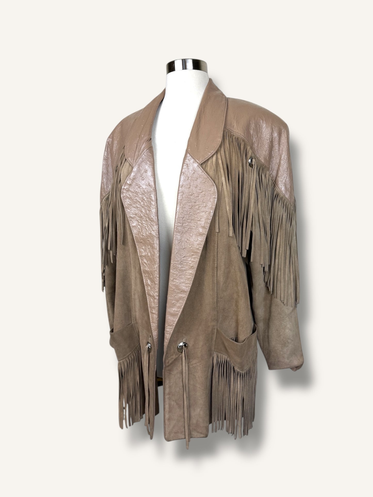 Fringe Beige Coat