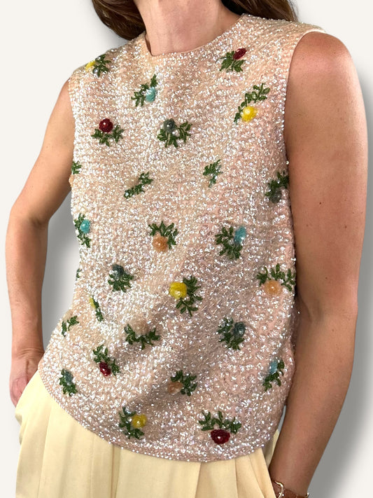 Sequin floral top